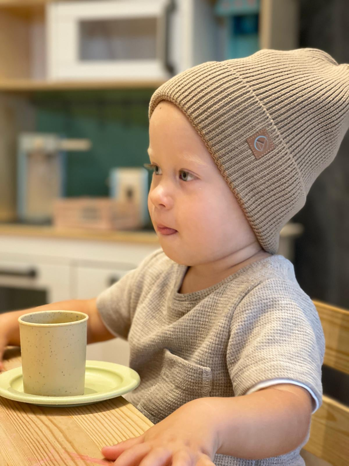 Annabé Mütze (100% Baumwolle,mit Fleece), Beige