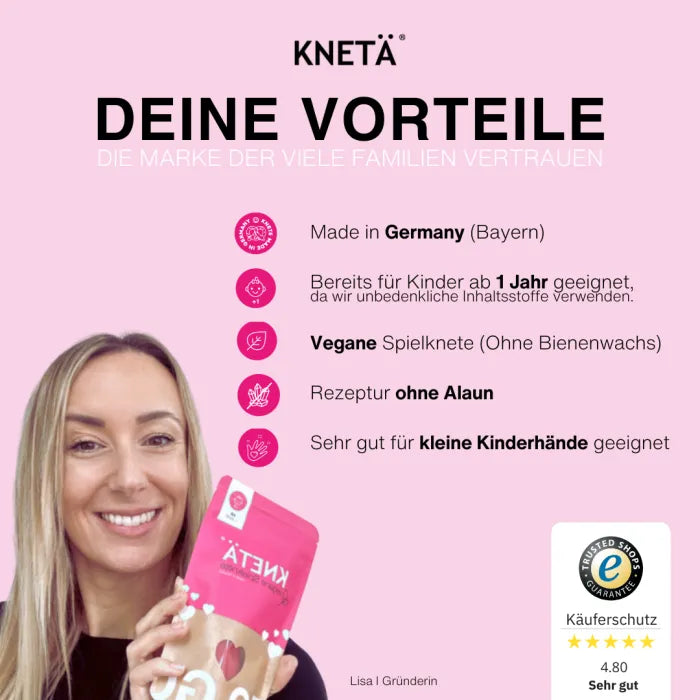 Knetä - Set 8er Pack ( 8 Pakete in verschiedenen Farben, Vegan)