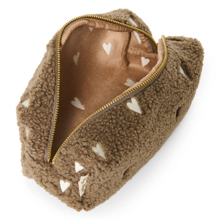 Studio Noos Brown Teddy Hearts Pouch