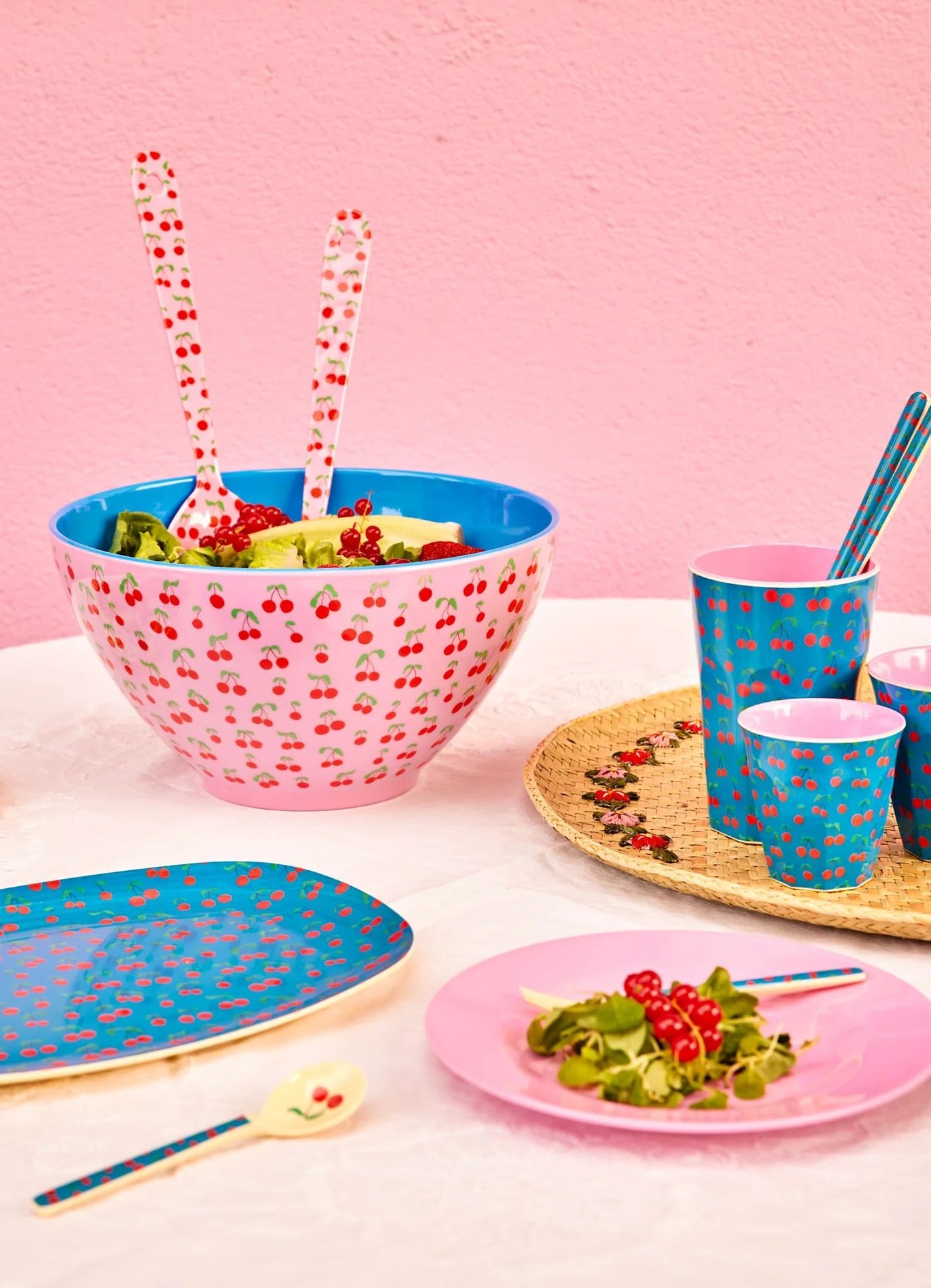 Rice Salatschüssel - Pink - Cherry Love Print