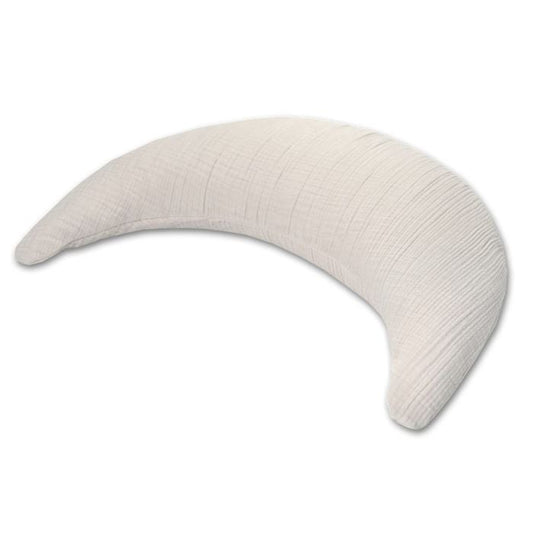 Der Musselinmond Kuschel- und Stillkissen | 192 Sandbeige