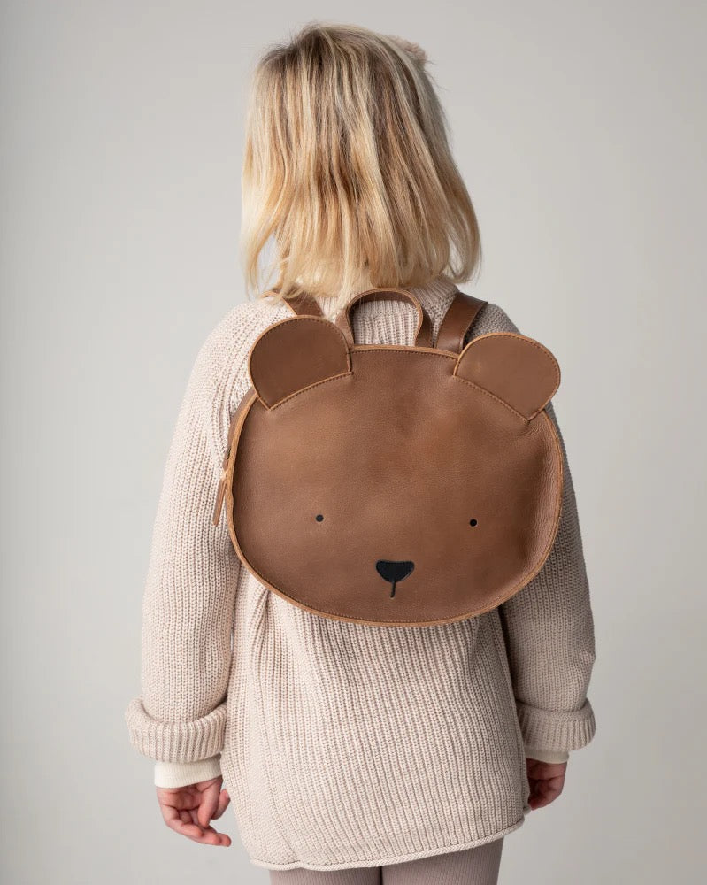 Donsje Umi Schoolbag | Bear | Cognac Classic Leather