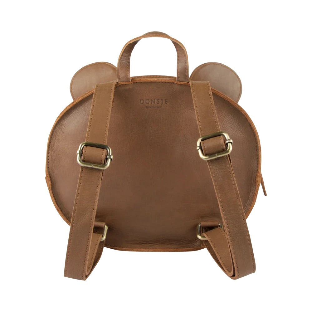 Donsje Umi Schoolbag | Bear | Cognac Classic Leather