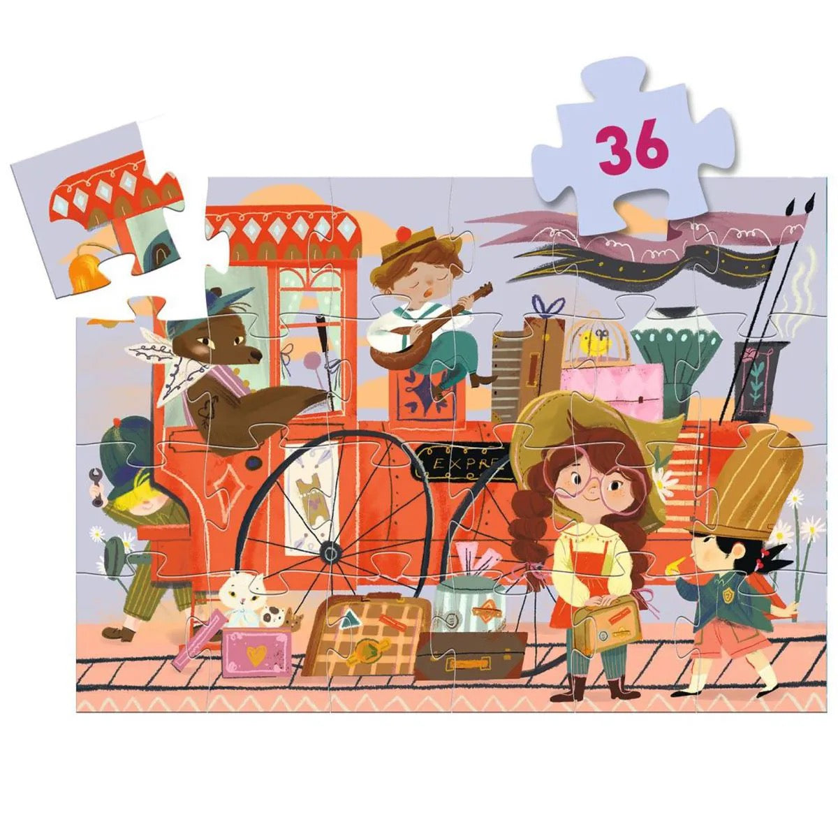 Djeco Puzzle Voyage de Mia, 36 Teile