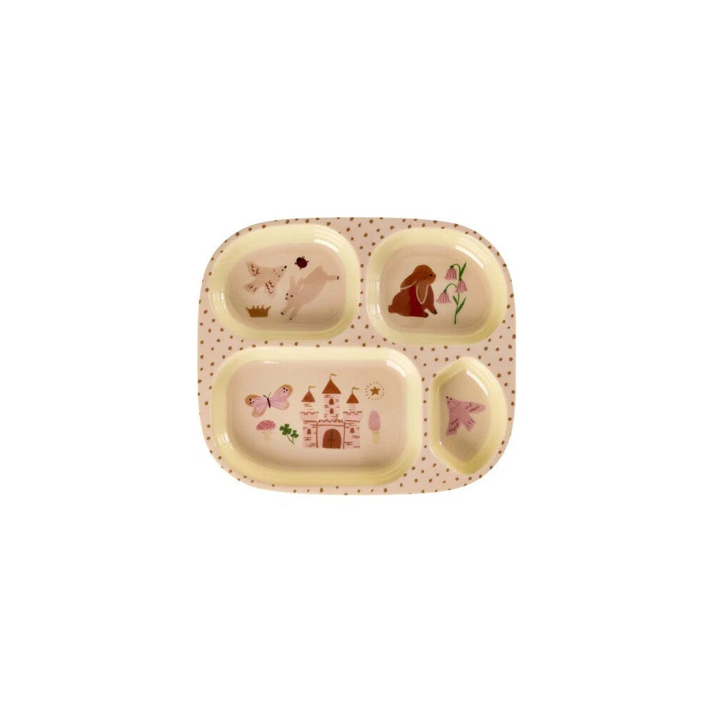 Rice Kinderteller mit 4er Einteilung - Fairytale - Hellrose