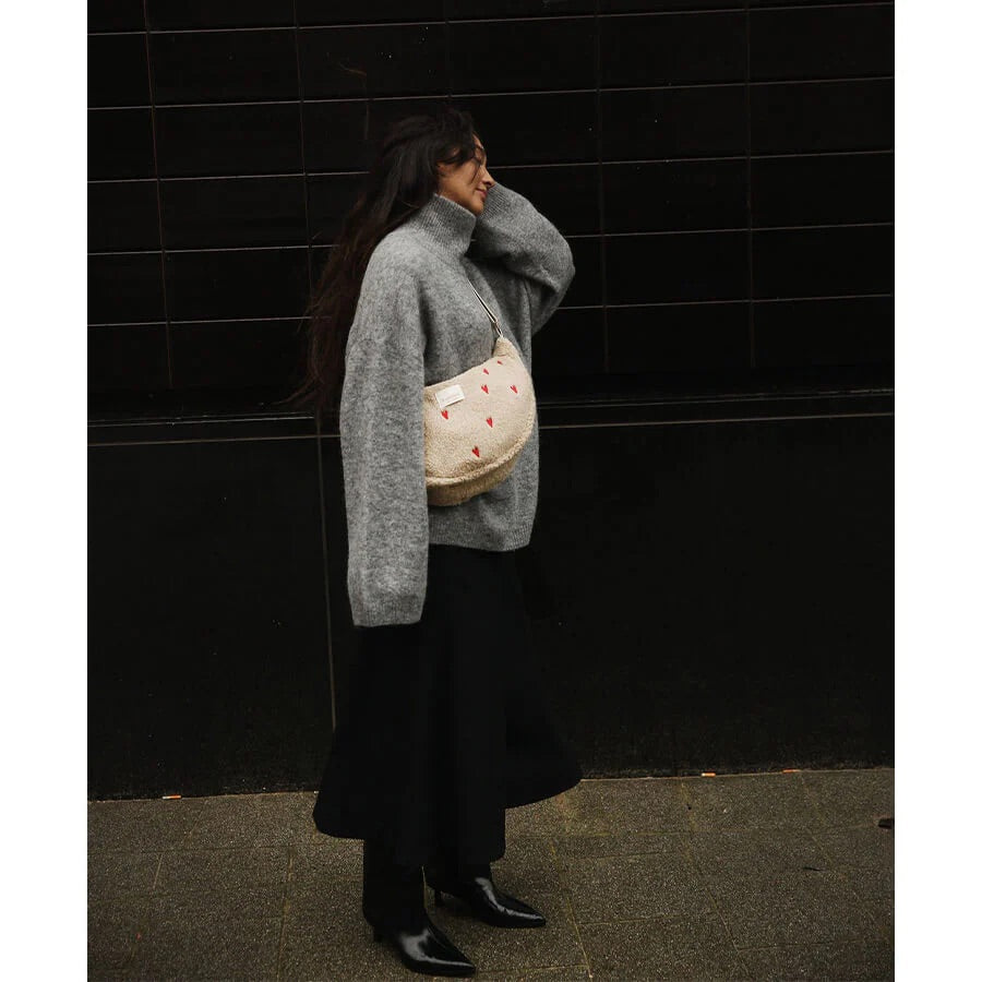 Studio Noos Ecru Teddy Hearts Adult Fannypack