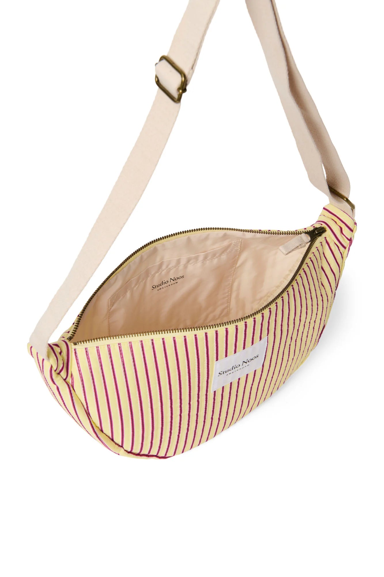 Studio Noos - Gelbe Poplin Striped Adult-Gürteltasche
