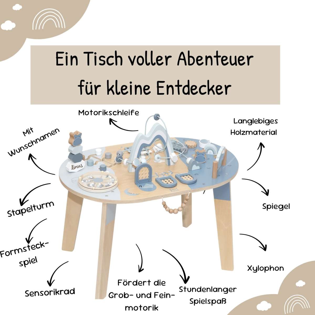 Label Label Spieltisch, nougat