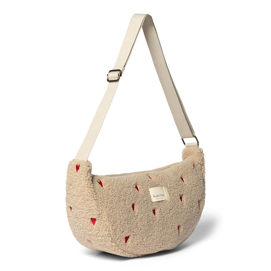 Studio Noos Ecru Teddy Hearts Adult Fannypack