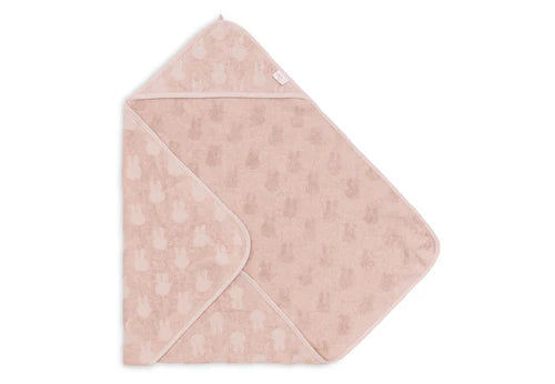 Jollein - Kapuzenhandtuch Frottee 75x75cm - Miffy Jacquard - Wild Rose