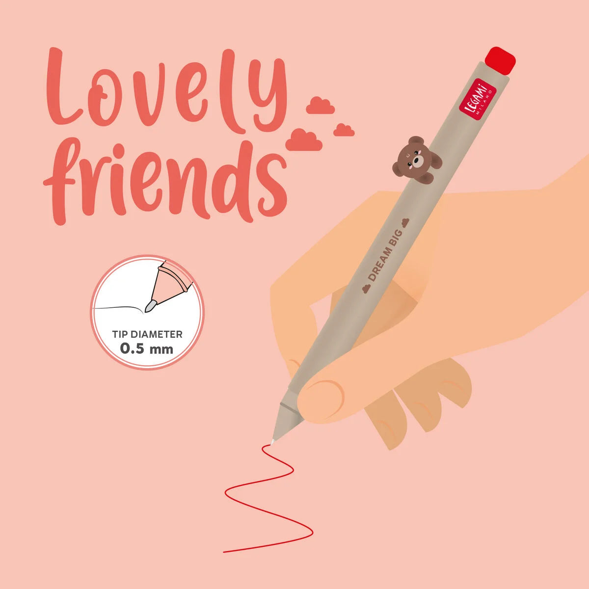 Legami - Gelstift mit Deko-Tierchen Teddy Bear „Dream Big“ - Lovely Friends