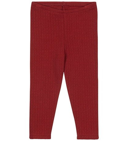 Konges Sløjd Hose - Minnie - Rot Dahlia m. Lochmuster