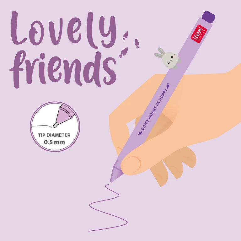 Legami - Gelstift mit Deko-Tierchen Bunny „Don’t Worry Be Hoppy“ - Lovely Friends