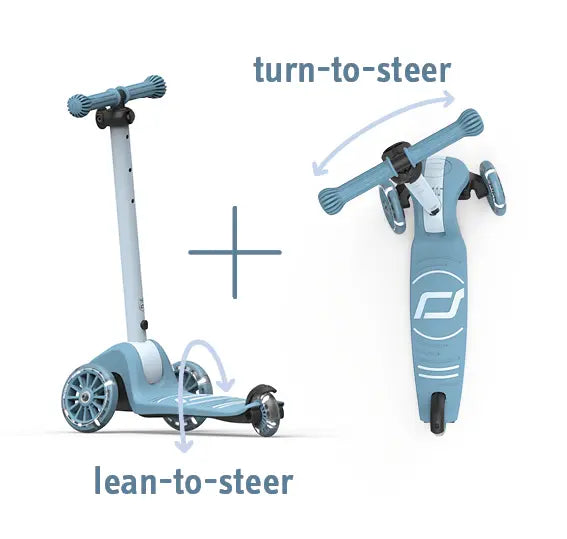 Scoot & Ride - Highwaykick 3s  LED / Kinderroller mit LED-Beleuchtung Blau