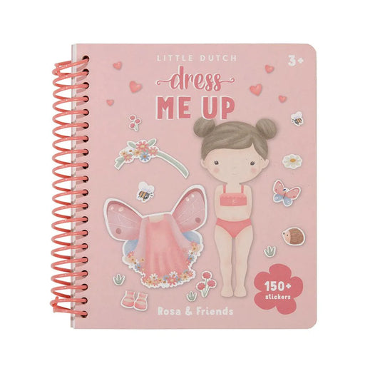 Little Dutch - Anzieh- und Stickerbuch - Rosa & Friends