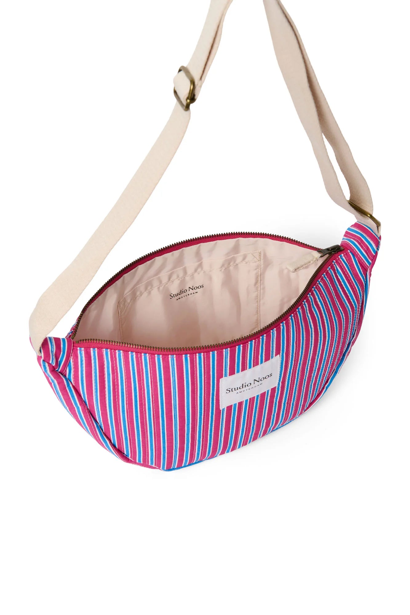Studio Noos - Rosa Poplin Striped Adult-Gürteltasche