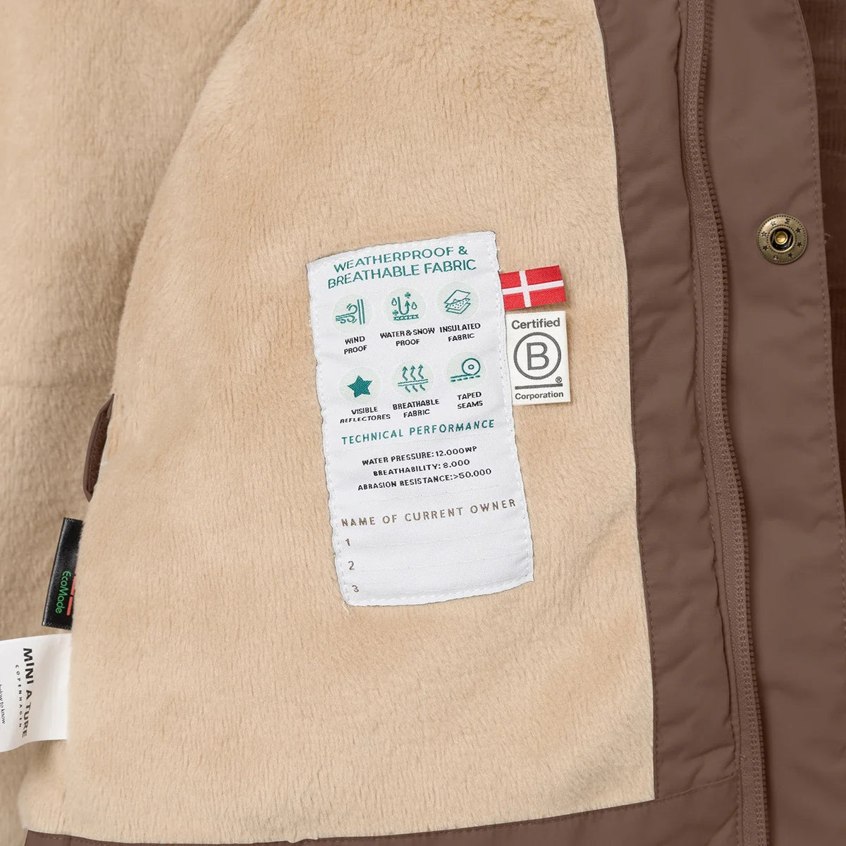 Miniature MATWALLY Winterjacke mit Fleecefutter - chestnut brown
