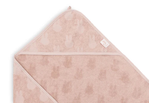 Jollein - Kapuzenhandtuch Frottee 75x75cm - Miffy Jacquard - Wild Rose