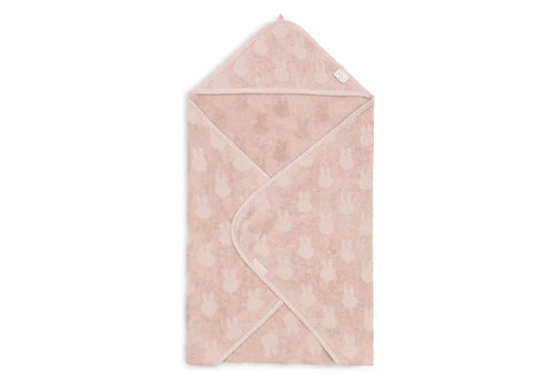 Jollein - Kapuzenhandtuch Frottee 75x75cm - Miffy Jacquard - Wild Rose