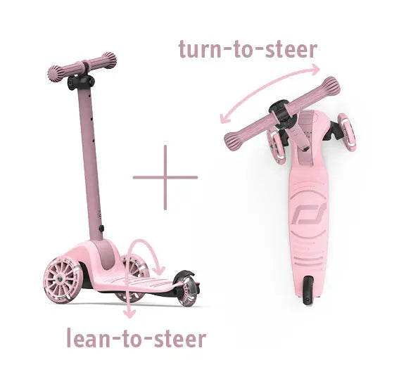 Scoot & Ride - Highwaykick 3s  LED / Kidnerroller mit LED-Beleuchtung Rosé