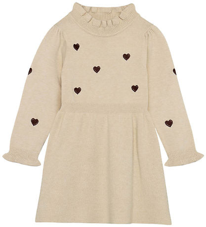 Fliink Strickkleid beige Herzen