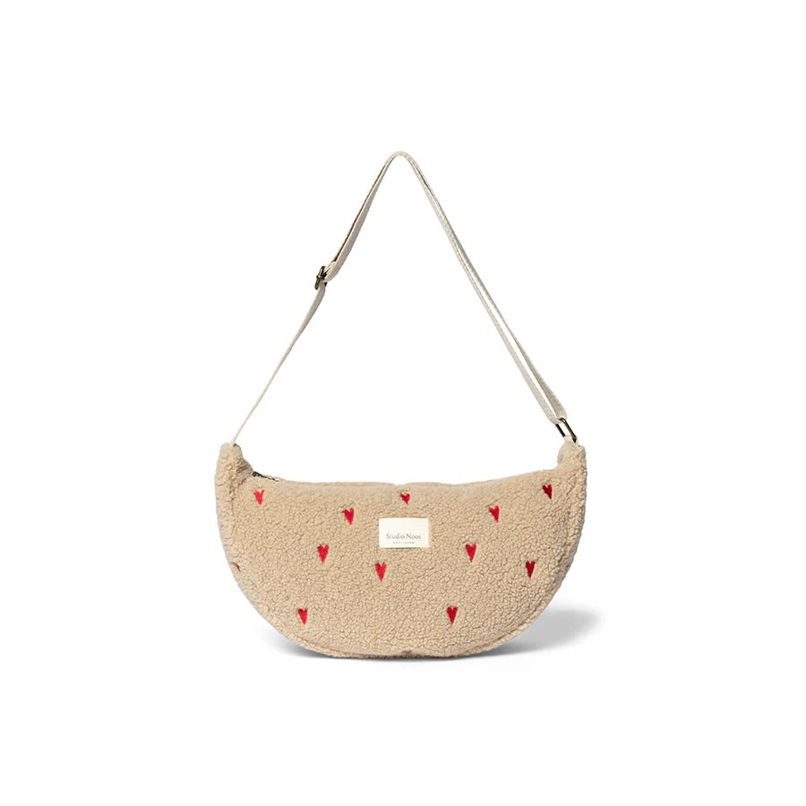 Studio Noos Ecru Teddy Hearts Adult Fannypack