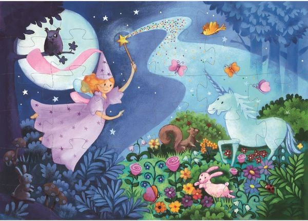 Djeco Puzzle Fee & Einhorn, 36 Teile