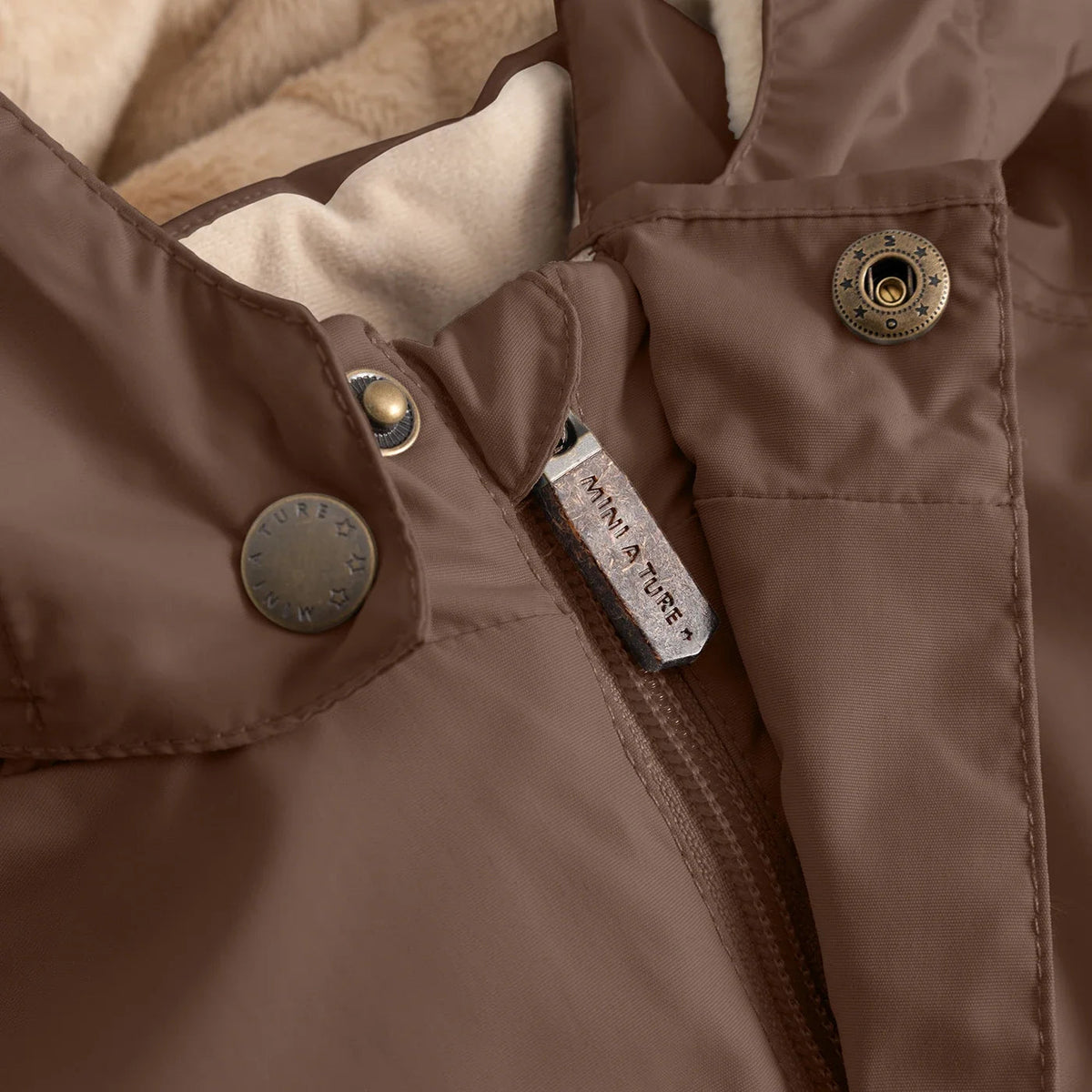 Miniature MATWALLY Winterjacke mit Fleecefutter - chestnut brown