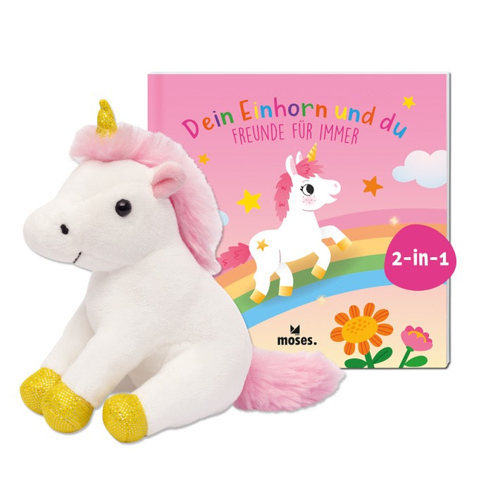 Moses - Kleines Einhorn sucht ein Zuhause - Buch und Kuscheltier im Set