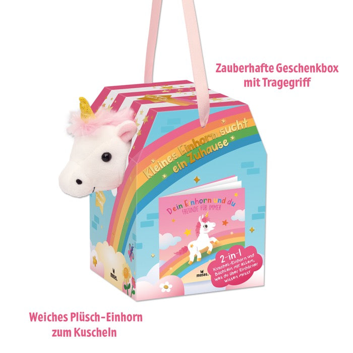 Moses - Kleines Einhorn sucht ein Zuhause - Buch und Kuscheltier im Set