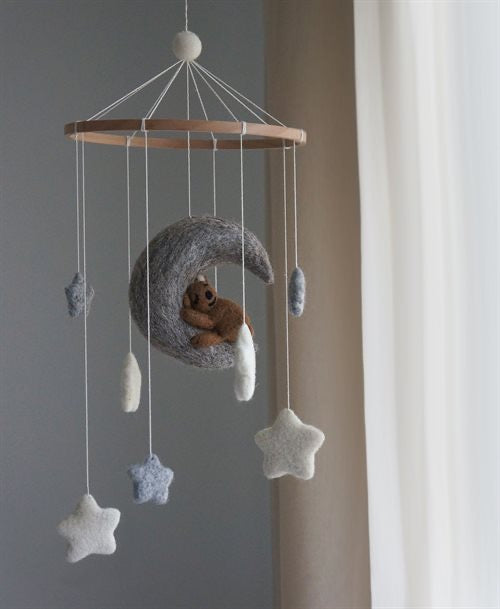 Gamcha Mobile Bear/ Grey Moon/ Stars/ Bär/cSterne/ Mond