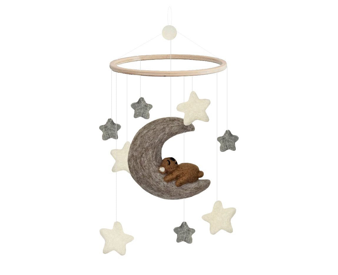 Gamcha Mobile Bear/ Grey Moon/ Stars/ Bär/cSterne/ Mond