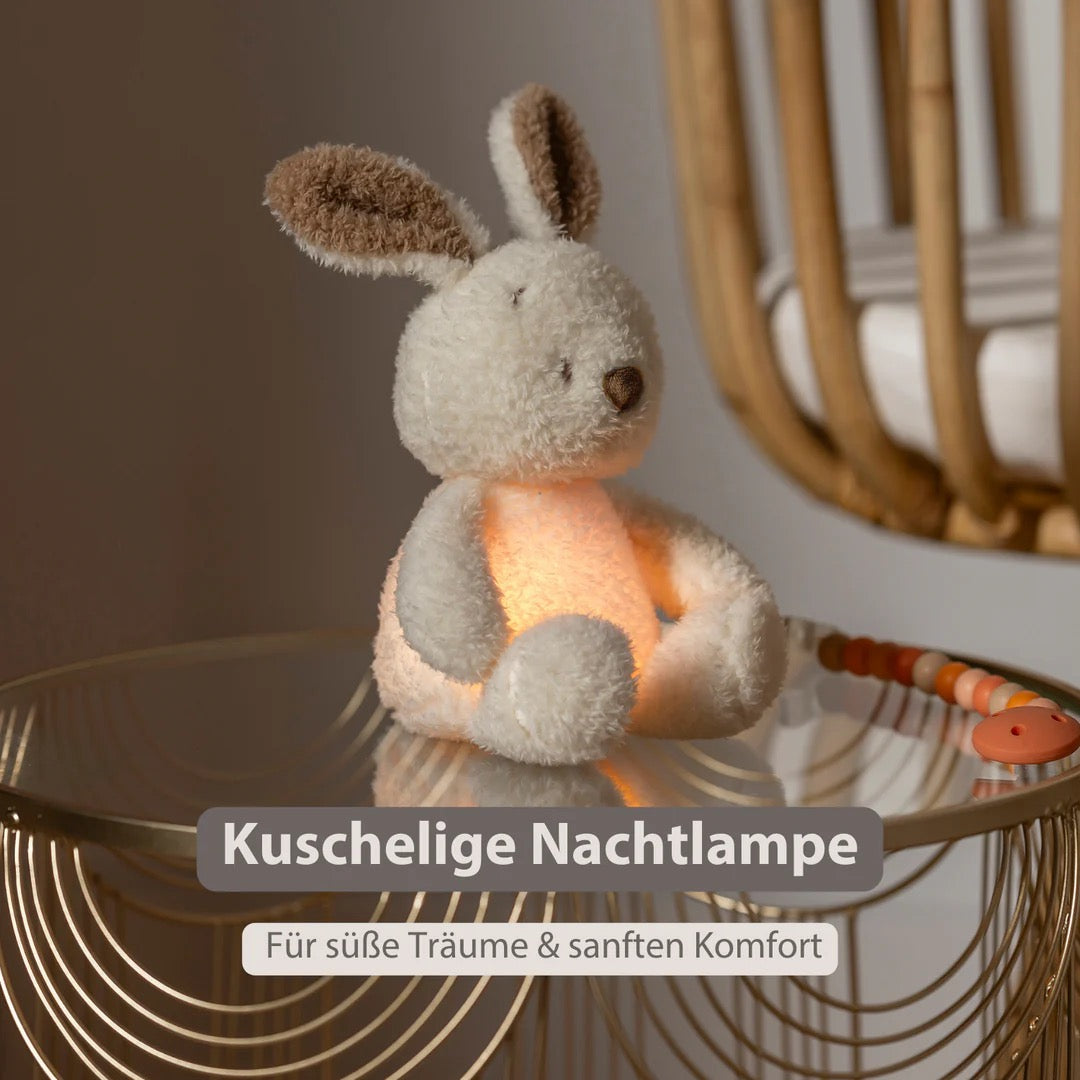 Nattou -  TEDDY Baby Nachtlicht Kaninchen – 25 cm – Weiches Babykuscheltier – Beige