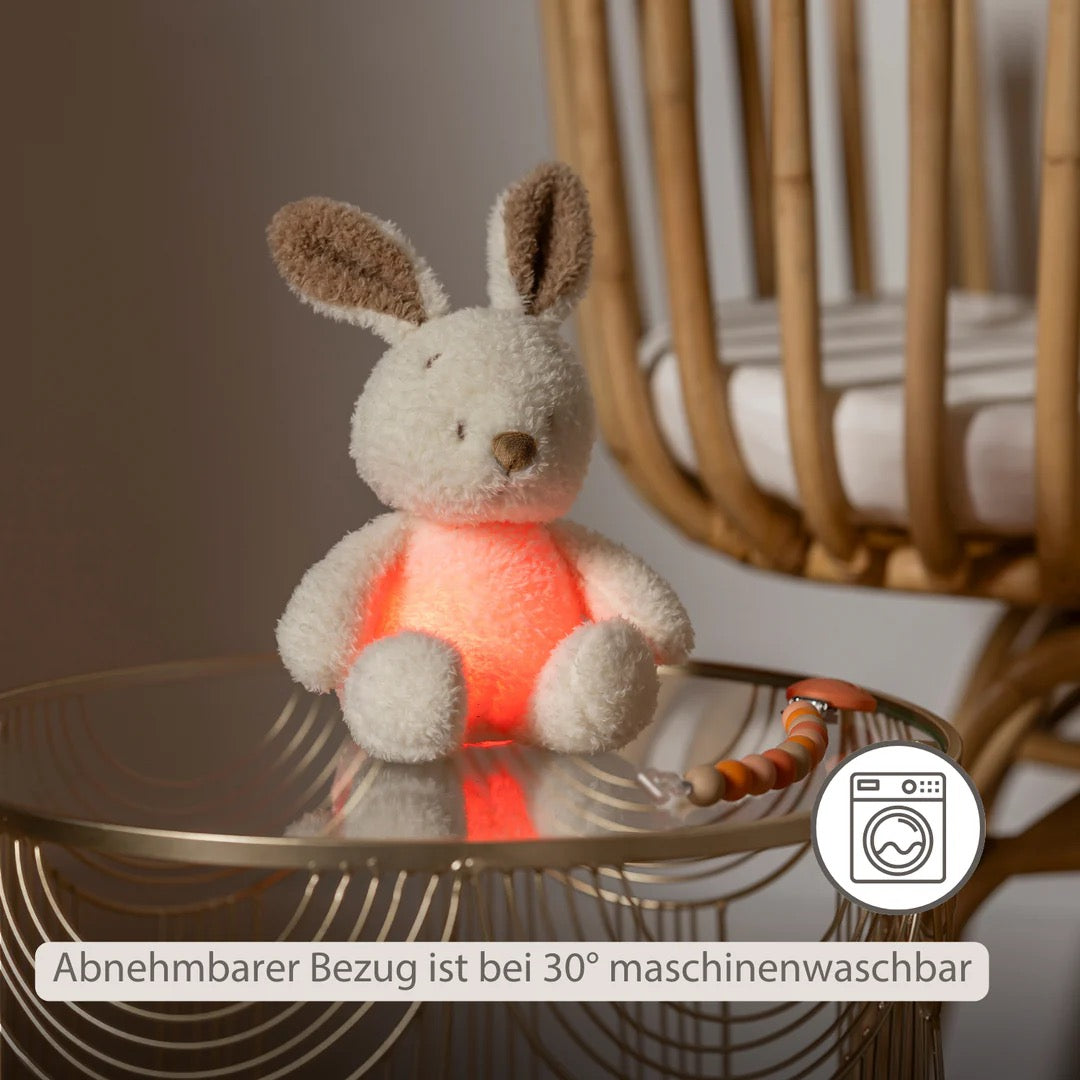 Nattou -  TEDDY Baby Nachtlicht Kaninchen – 25 cm – Weiches Babykuscheltier – Beige