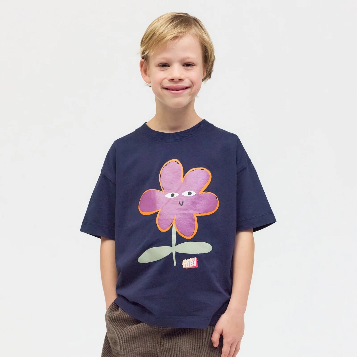 Checker Tobi T-Shirt blau/ Blume