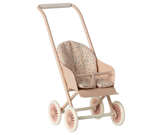 Maileg Stroller, Micro - Powder / Puppenwagen Hasenfamilie