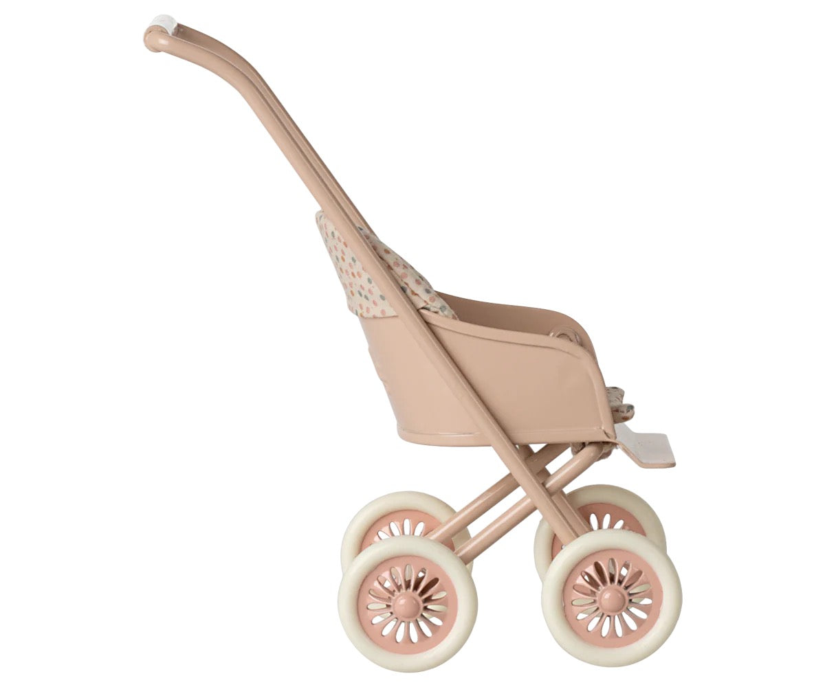 Maileg Stroller, Micro - Powder / Puppenwagen Hasenfamilie