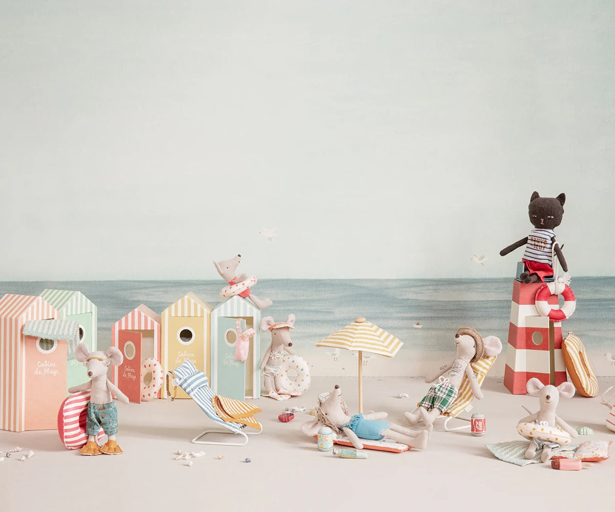 Maileg - Rubber boat, Small mouse - Red stripe