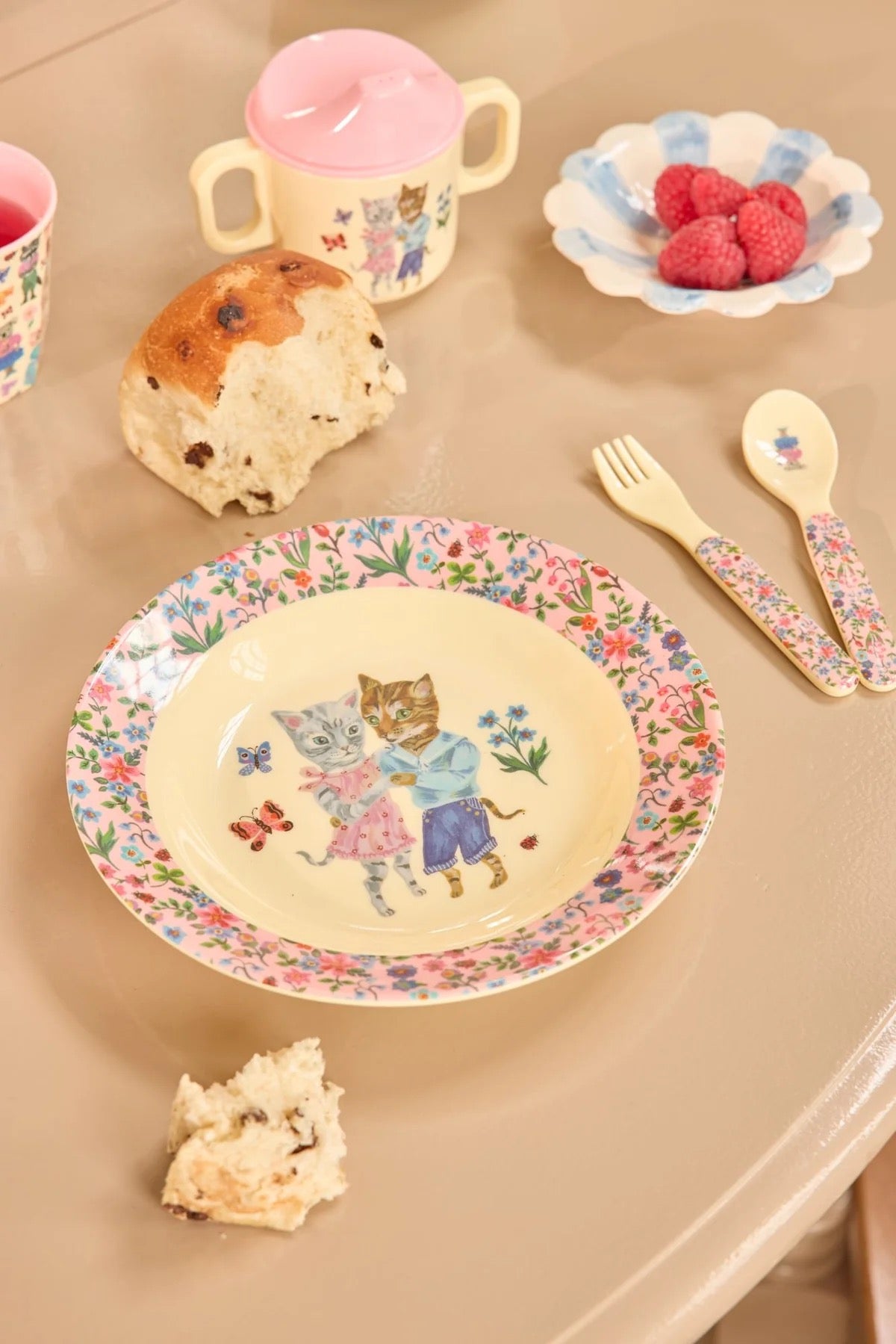 Babylöffel und -gabel - Pink - Nathalie Lété Print