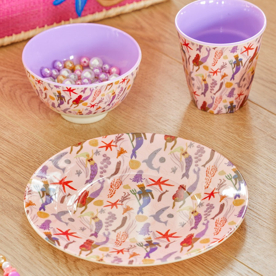 Beilagenteller -  Melamin Kinderteller Mermaid