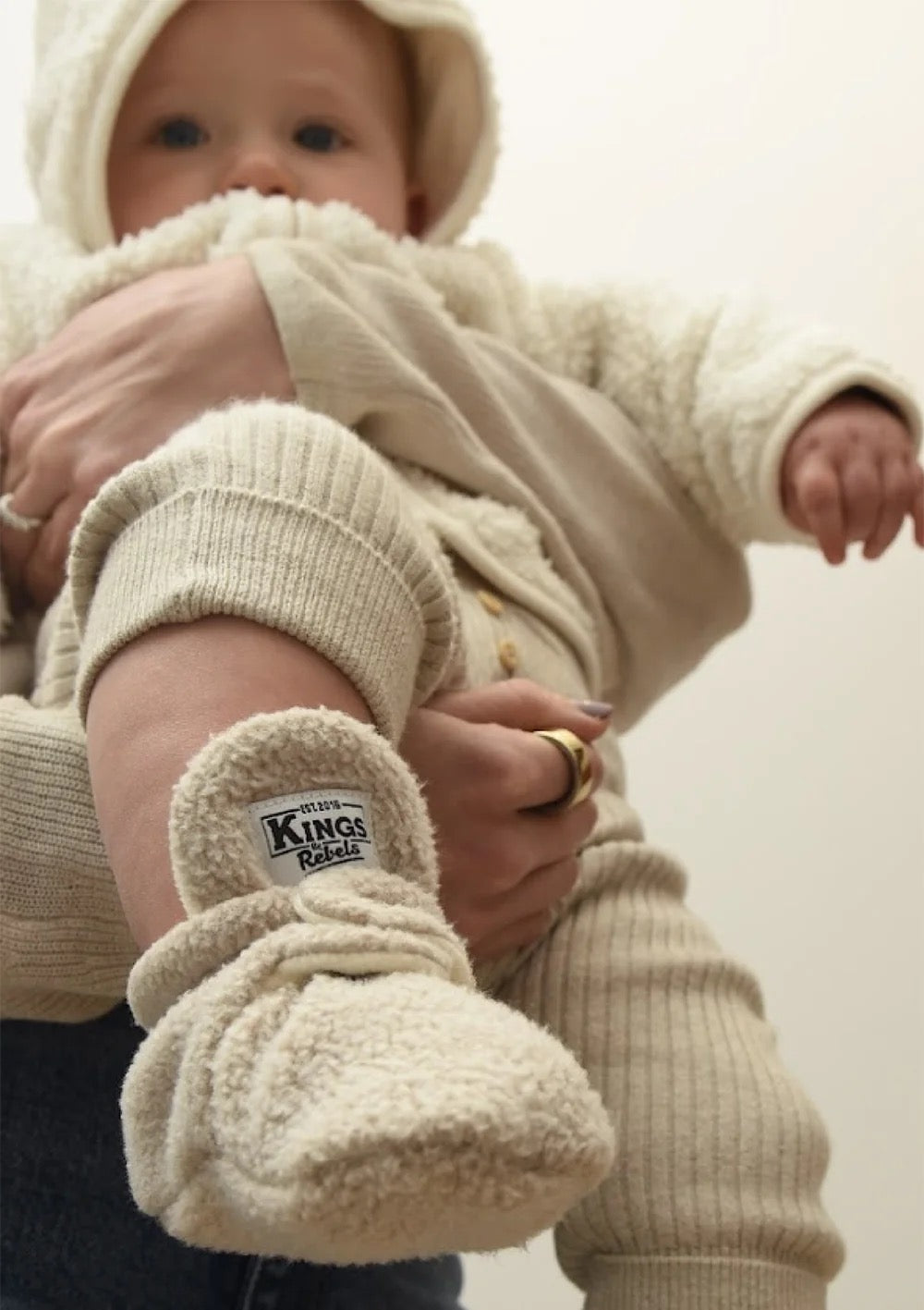 Kings & Rebels Baby-Booties Teddy Gripper Beige