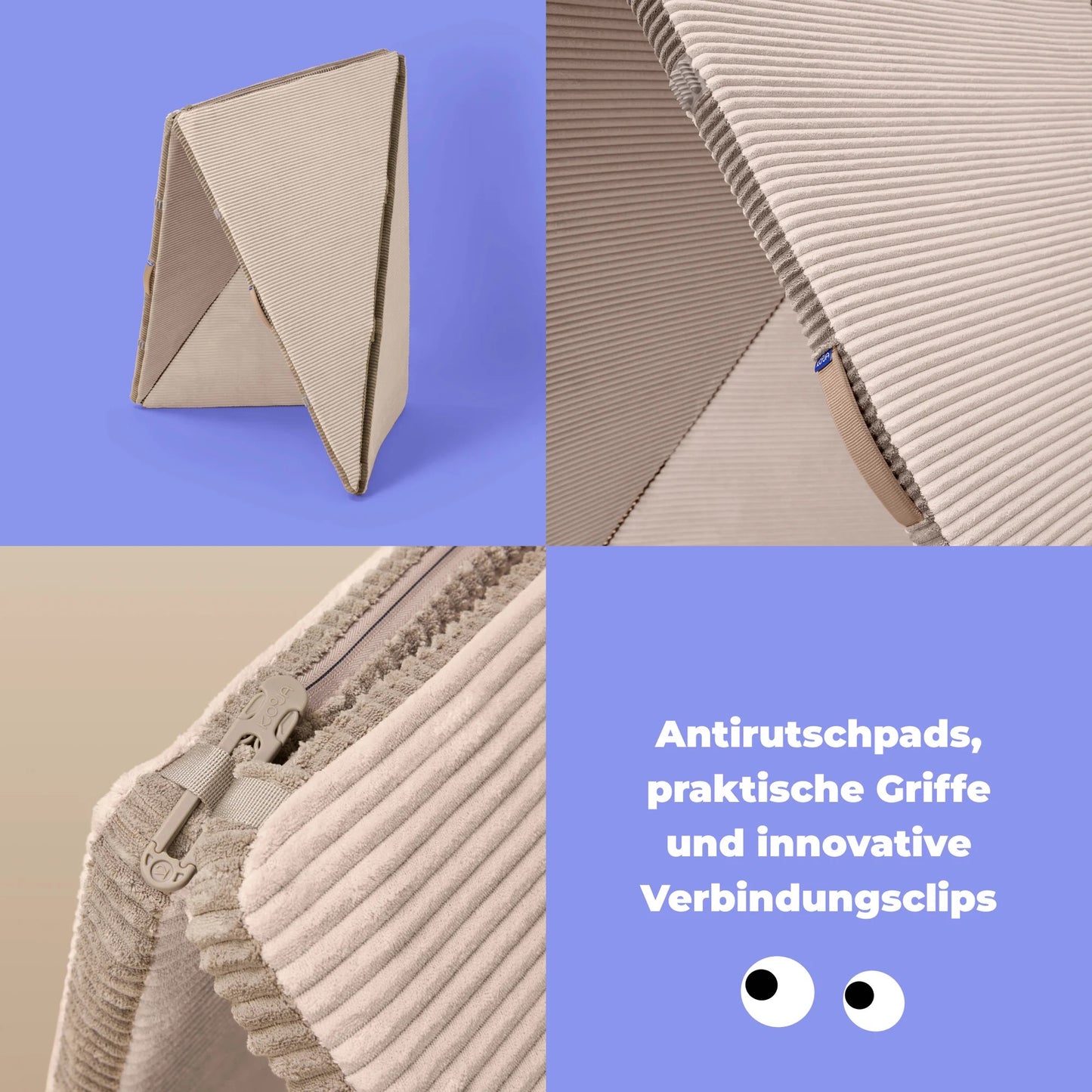 Kooja - Spielhöhle "Foldee" – Cord – Almond Milk