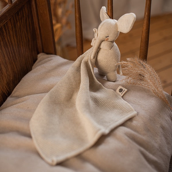 Ava & Yves - Kuscheltuch mit großem Elefanten, natur
