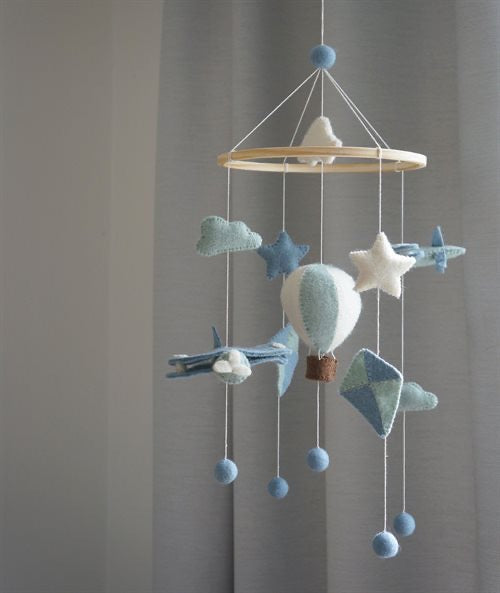 Gamcha Mobile, Airplane/Airballoon/Kite, Blue, Flugzeug, Ballons, Sterne