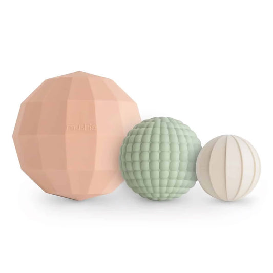 Mushie Nesting Spheres Sensorische Spielzeug Farbe: blush