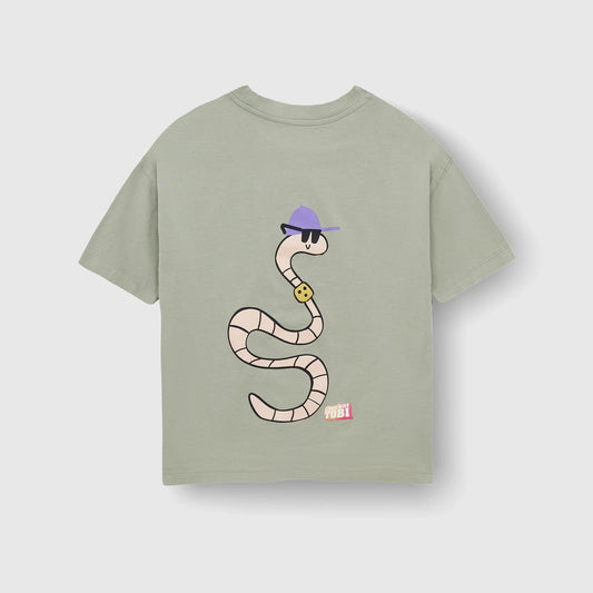 Checker Tobi T-Shirt grün/ Schlange