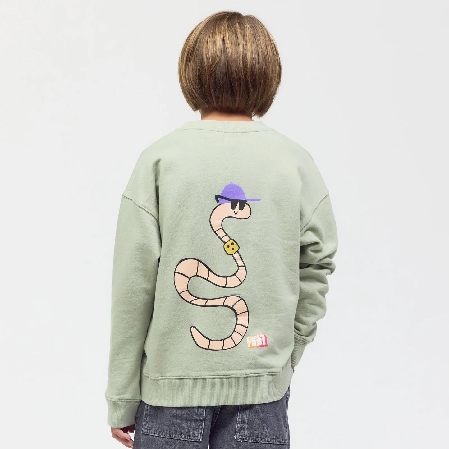 Checker Tobi Sweatshirt grün / Schlange