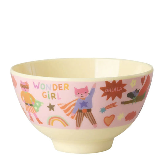 Rice Kleine Kinderschüssel - Hero Print - Pink