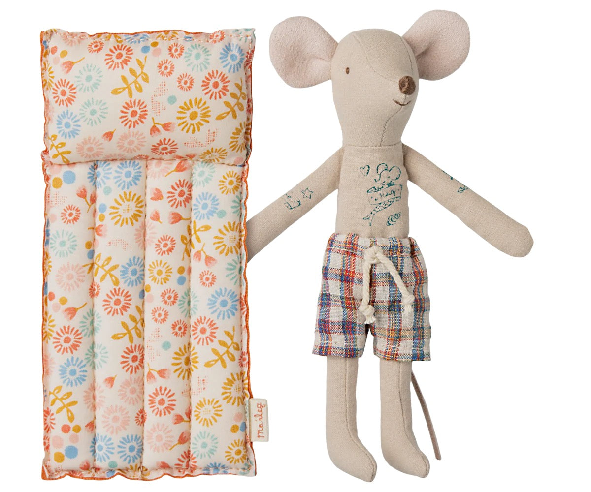 Maileg - Beach mouse with air mattress, Dad - Flower / Papa Maus mit Luftmatratze