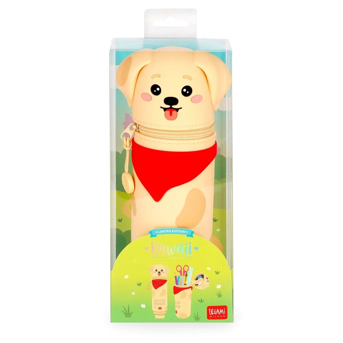 Legami - 2-in-1-Federmäppchen aus weichem Silikon - Kawaii - Golden